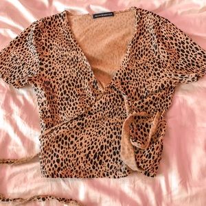 Cheetah wrap top